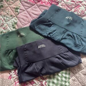 AYBL shorts bundle - Green, Blue, and Gray